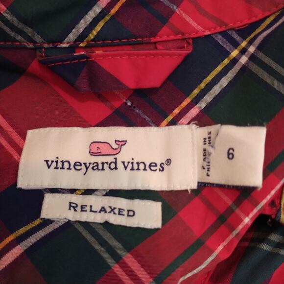 Vineyard Vines Button Up Shirt Relaxed Stewart Tartan Plaid - Picture 9 of 9